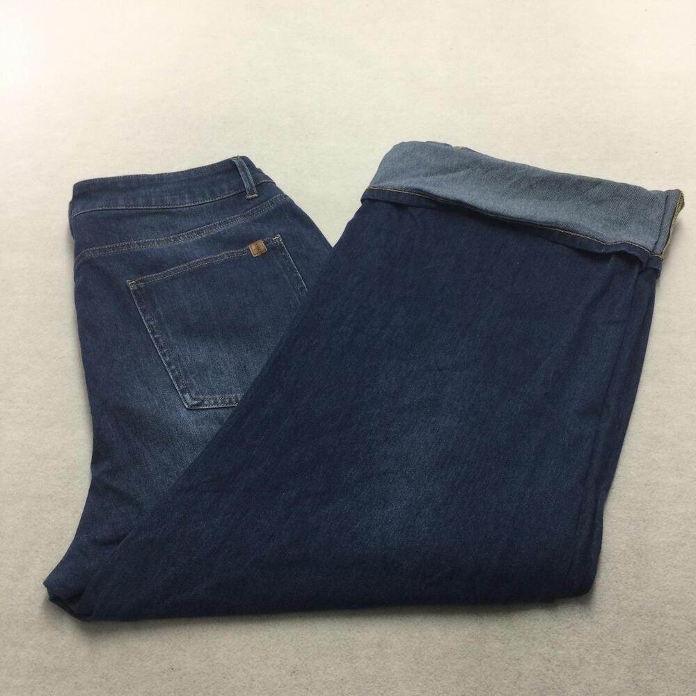 Halara Wide Leg Jeans Womens XL Blue Med Wash High Rise Stretch Relaxed 36x27